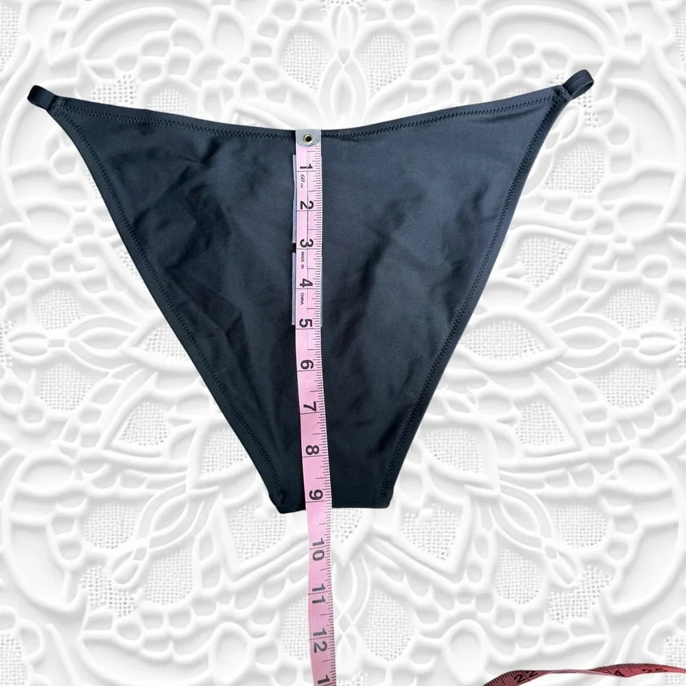 Shade & Shore - Womens Black Cheeky High Leg Bikini Bottom - Size Medium *NWT*